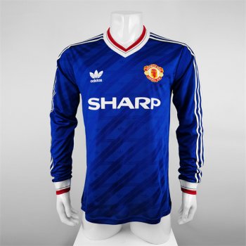 maglia Manchester United Retro manica lunga blu 1986